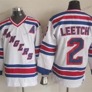 Miesten New York Rangers #2 Brian Leetch 1993 Valkoinen Retro CCM Paita