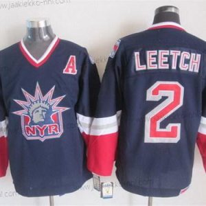 Miesten New York Rangers #2 Brian Leetch Laivastonsininen Sininen Retro CCM Paita