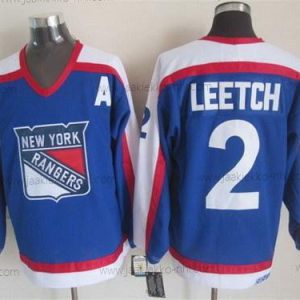 Miesten New York Rangers #2 Brian Leetch Sininen With Valkoinen Retro CCM Paita