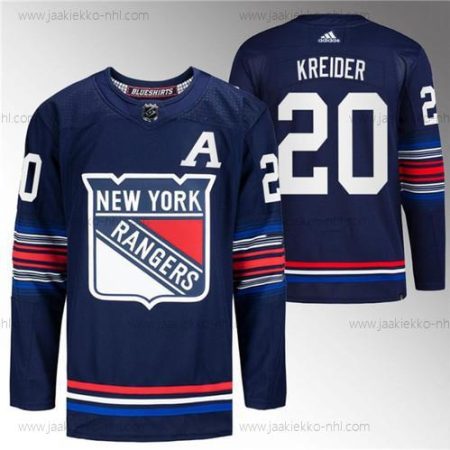 Miesten New York Rangers #20 Chris Kreider Laivastonsininen Ommeltu Paita