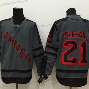 Miesten New York Rangers #21 Derek Stepan Charcoal Harmaa Paita