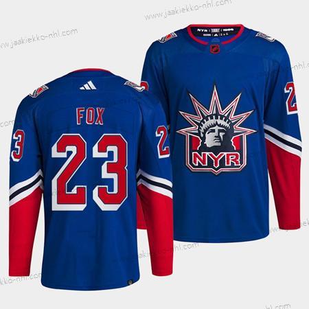 Miesten New York Rangers #23 Adam Fox Sininen 2022 Käänteinen Retro Ommeltu Paita