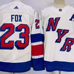 Miesten New York Rangers #23 Adam Fox Valkoinen 2024 Stadium Series Ommeltu Paita