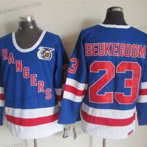 Miesten New York Rangers #23 Jeff Beukeboom Sininen 75Th Retro CCM Paita