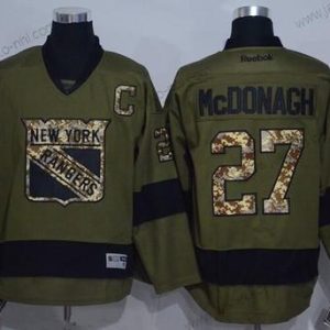 Miesten New York Rangers #27 Ryan Mcdonagh Vihreä Salute to Service Ommeltu NHL Reebok Jääkiekko Paita