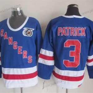 Miesten New York Rangers #3 James Patrick Sininen 75Th CCM Vintage Paita