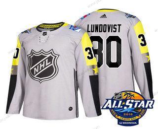 Miesten New York Rangers #30 Henrik Lundqvist Harmaa 2018 NHL All-Star Ommeltu Jääkiekko Paita