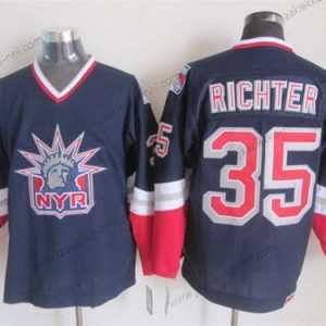 Miesten New York Rangers #35 Mike Richter Laivastonsininen Sininen Retro CCM Paita