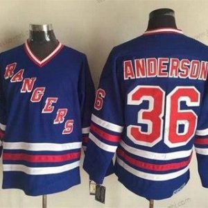 Miesten New York Rangers #36 Glenn Anderson 1990-91 Sininen CCM Vintage Paita