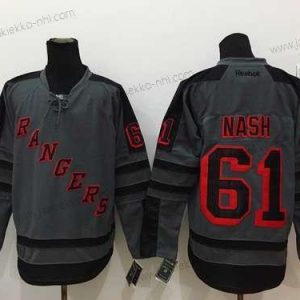 Miesten New York Rangers #61 Rick Nash Charcoal Harmaa Paita