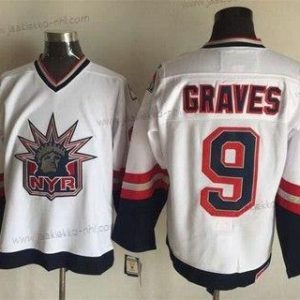 Miesten New York Rangers #9 Adam Graves 1996-97 Valkoinen CCM Vintage Paita