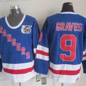 Miesten New York Rangers #9 Adam Graves Sininen 75Th CCM Vintage Paita