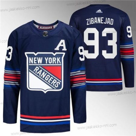 Miesten New York Rangers #93 Mika Zibanejad Laivastonsininen Ommeltu Paita