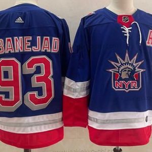 Miesten New York Rangers #93 Mika Zibanejad Sininen 2021 Retro Ommeltu NHL Paita