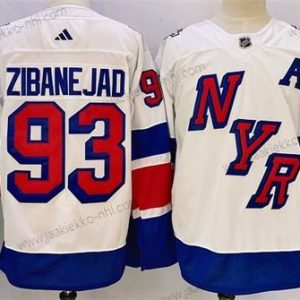 Miesten New York Rangers #93 Mika Zibanejad Valkoinen 2024 Stadium Series Ommeltu Paita