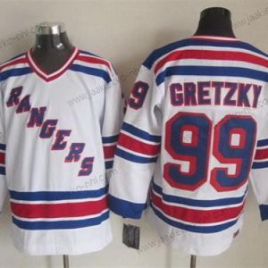 Miesten New York Rangers #99 Wayne Gretzky 1993 Valkoinen Retro CCM Paita