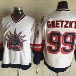 Miesten New York Rangers #99 Wayne Gretzky 1996-97 Valkoinen CCM Vintage Paita