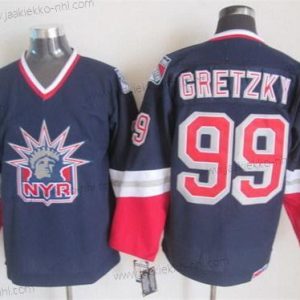 Miesten New York Rangers #99 Wayne Gretzky Laivastonsininen Sininen Retro CCM Paita