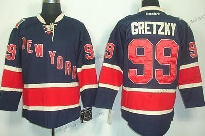 Miesten New York Rangers #99 Wayne Gretzky Laivastonsininen Sininen Vieraspaita 85Th Paita