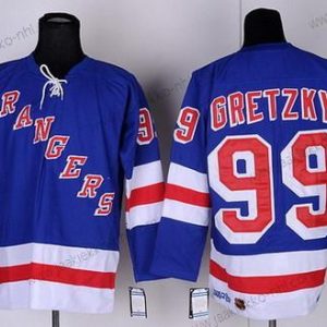 Miesten New York Rangers #99 Wayne Gretzky Sininen Retro CCM Paita