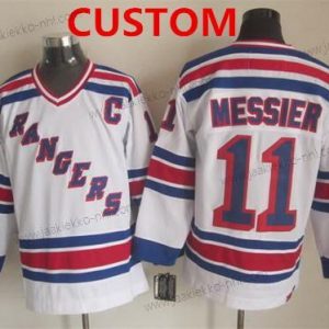 Miesten New York Rangers Mukautettu 1993 Valkoinen Retro CCM Paita