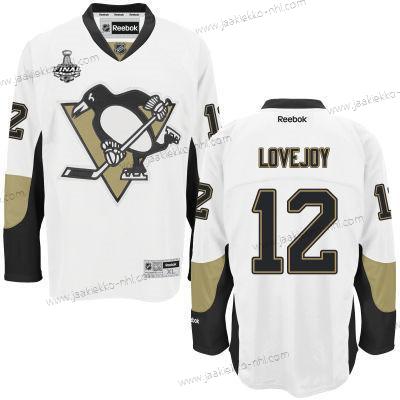 Miesten Nuoret Pittsburgh Penguins #12 Ben Lovejoy Valkoinen Kolmas paita 2017 Stanley Cup NHL Finals Patch Paita