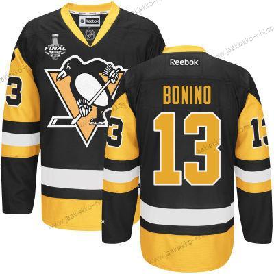 Miesten Nuoret Pittsburgh Penguins #13 Nick Bonino Musta With Kulta 2017 Stanley Cup NHL Finals Patch Paita