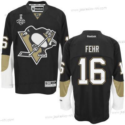 Miesten Nuoret Pittsburgh Penguins #16 Eric Fehr Musta Kotiottelupaita 2017 Stanley Cup NHL Finals Patch Paita