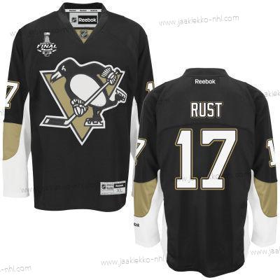 Miesten Nuoret Pittsburgh Penguins #17 Bryan Rust Musta Kotiottelupaita 2017 Stanley Cup NHL Finals Patch Paita