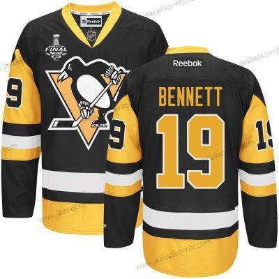 Miesten Nuoret Pittsburgh Penguins #19 Beau Bennett Musta With Kulta 2017 Stanley Cup NHL Finals Patch Paita