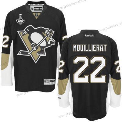 Miesten Nuoret Pittsburgh Penguins #22 Kael Mouillierat Musta Kotiottelupaita 2017 Stanley Cup NHL Finals Patch Paita