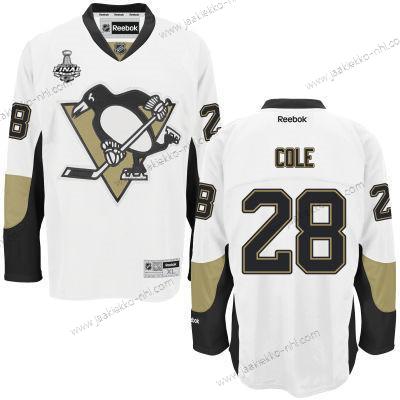 Miesten Nuoret Pittsburgh Penguins #28 Ian Cole Valkoinen Kolmas paita 2017 Stanley Cup NHL Finals Patch Paita