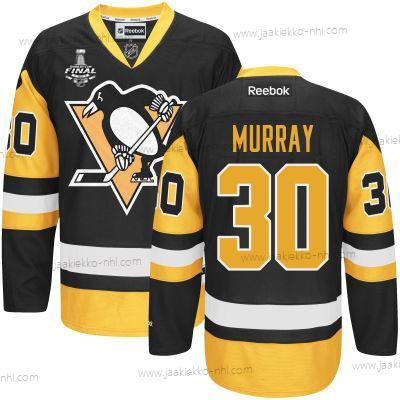 Miesten Nuoret Pittsburgh Penguins #30 Matt Murray Musta With Kulta 2017 Stanley Cup NHL Finals Patch Paita