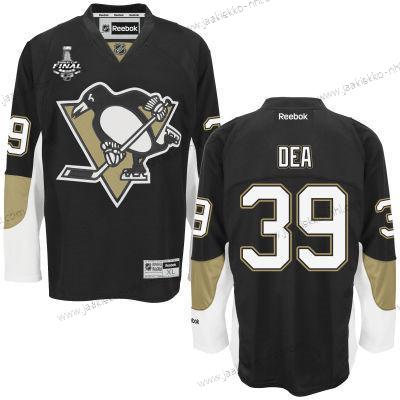 Miesten Nuoret Pittsburgh Penguins #39 Jean-Sebastien Dea Musta Kotiottelupaita 2017 Stanley Cup NHL Finals Patch Paita