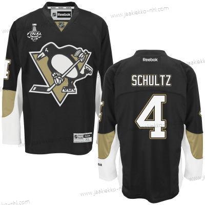 Miesten Nuoret Pittsburgh Penguins #4 Justin Schultz Musta Kotiottelupaita 2017 Stanley Cup NHL Finals Patch Paita