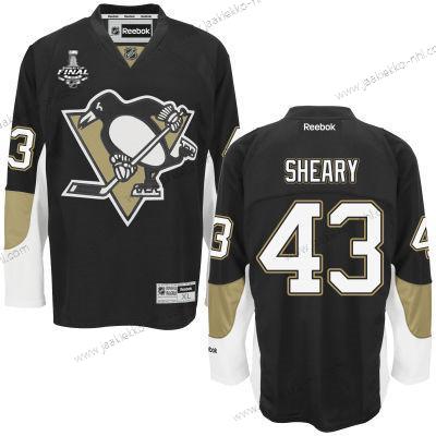 Miesten Nuoret Pittsburgh Penguins #43 Conor Sheary Musta Kotiottelupaita 2017 Stanley Cup NHL Finals Patch Paita