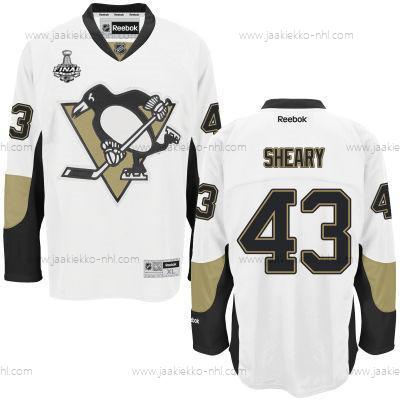 Miesten Nuoret Pittsburgh Penguins #43 Conor Sheary Valkoinen Kolmas paita 2017 Stanley Cup NHL Finals Patch Paita