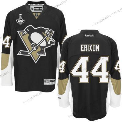 Miesten Nuoret Pittsburgh Penguins #44 Tim Erixon Musta Kotiottelupaita 2017 Stanley Cup NHL Finals Patch Paita