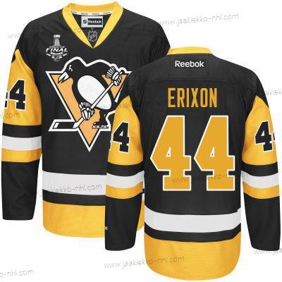 Miesten Nuoret Pittsburgh Penguins #44 Tim Erixon Musta With Kulta 2017 Stanley Cup NHL Finals Patch Paita