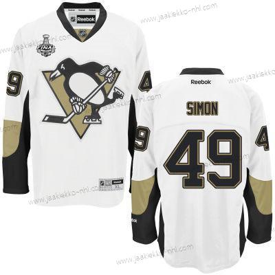 Miesten Nuoret Pittsburgh Penguins #49 Dominik Simon Valkoinen Kolmas paita 2017 Stanley Cup NHL Finals Patch Paita