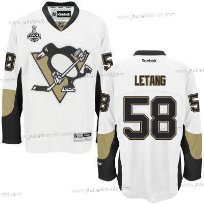 Miesten Nuoret Pittsburgh Penguins #58 Kris Letang Valkoinen Kolmas paita 2017 Stanley Cup NHL Finals Patch Paita