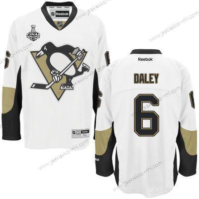 Miesten Nuoret Pittsburgh Penguins #6 Trevor Daley Valkoinen Kolmas paita 2017 Stanley Cup NHL Finals Patch Paita