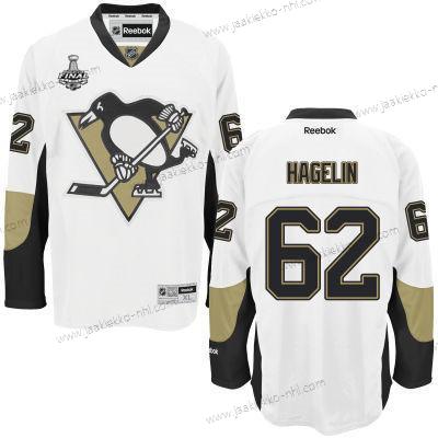 Miesten Nuoret Pittsburgh Penguins #62 Carl Hagelin Valkoinen Kolmas paita 2017 Stanley Cup NHL Finals Patch Paita