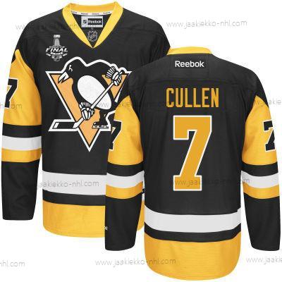 Miesten Nuoret Pittsburgh Penguins #7 Matt Cullen Musta With Kulta 2017 Stanley Cup NHL Finals Patch Paita