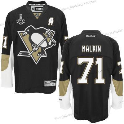 Miesten Nuoret Pittsburgh Penguins #71 Evgeni Malkin Musta Kotiottelupaita 2017 Stanley Cup NHL Finals A Patch Paita