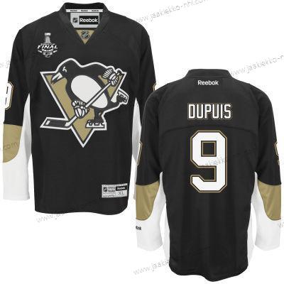 Miesten Nuoret Pittsburgh Penguins #9 Pascal Dupuis Musta Kotiottelupaita 2017 Stanley Cup NHL Finals Patch Paita