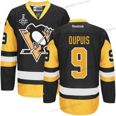 Miesten Nuoret Pittsburgh Penguins #9 Pascal Dupuis Musta With Kulta 2017 Stanley Cup NHL Finals Patch Paita