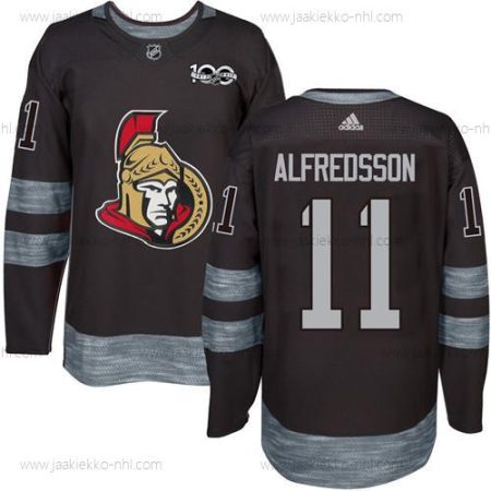 Miesten Ottawa Senators #11 Daniel Alfredsson Musta 1917-2017 100th Vuosipäivä Ommeltu NHL Paita