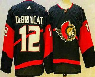 Miesten Ottawa Senators #12 Alex Debrincat Musta 2022 Käänteinen Retro Aito Paita