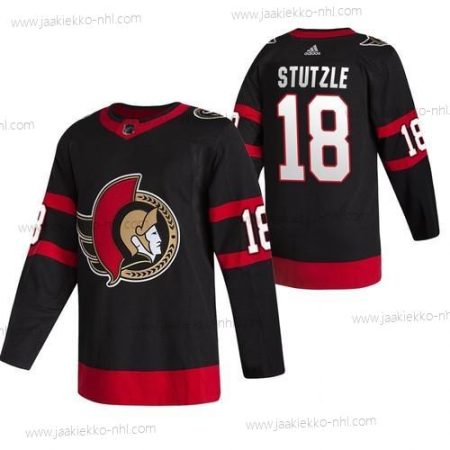 Miesten Ottawa Senators #18 Tim Stutzle 2021 Musta Ommeltu NHL Kotiottelupaita Paita